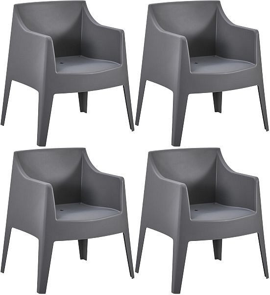 CLP 4er Set Stühle Bartal, dunkelgrau, 327745, 4255716382582