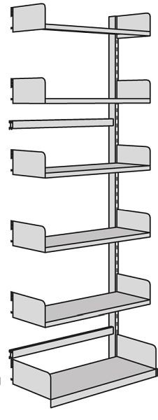 Kerkmann Freiarm-Regal Univers, B 750 x T 400 x H 2250 mm, lichtgrau, 52858811