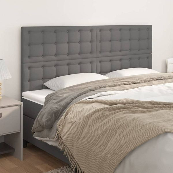 vidaXL Kopfteile 4 Stück Grau 80x5x78/88 cm Kunstleder, 3116432