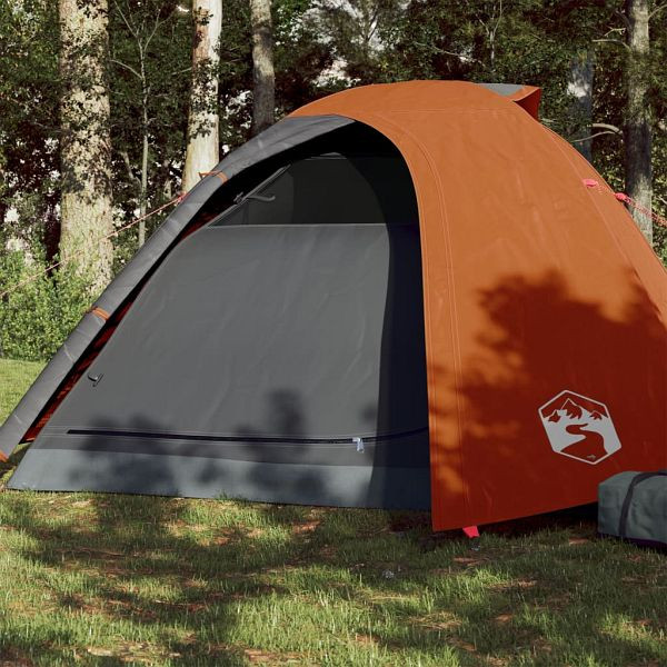 vidaXL Kuppel-Campingzelt 4 Personen Grau und Orange Wasserdicht, 94337
