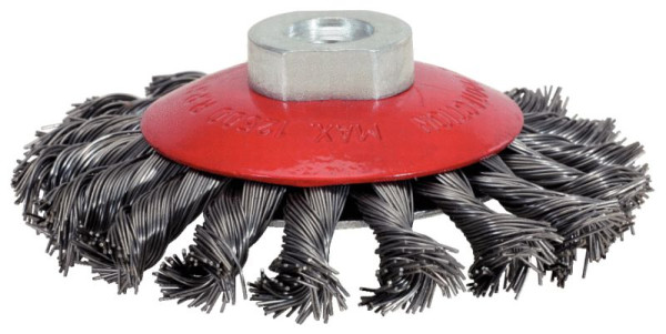 KS Tools Rostfreie Kegelform-Stahldrahtrundbürste, 0,5mm, Durchmesser 100mm, 340.0050