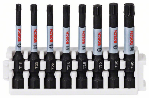 Bosch Schrauberbit-Set Impact Control, 8-teilig, 1 x T15, T40, 2x T20, T25, T30, 50 mm, VE: 5 Stück, 2608522329