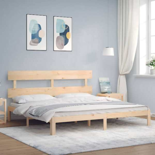 vidaXL Massivholzbett mit Kopfteil, 3193546, 8720845987169