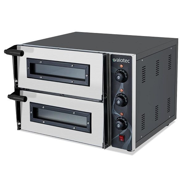 Vaiotec EASYLINE Elektro Pizzaofen mit 2 Backkammern, Temperaturbereich 50-350°C, 58,5x57x43 cm, 11036