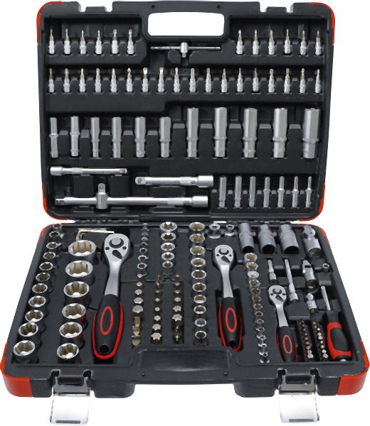 BGS Steckschlüssel-Satz, Antrieb 6,3 mm (1/4") / 10 mm (3/8") / 12,5 mm (1/2"), 172-teilig, 2283