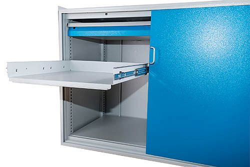Bedrunka+Hirth Stahlfachboden ausziehbar, R 48-24, Tragkraft 100 kg, 60.130.AZ VA