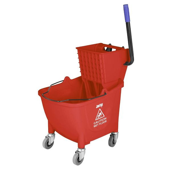 Jantex 30-Liter-Moppeimer mit Fußpedalauslösung, Rot, FW868