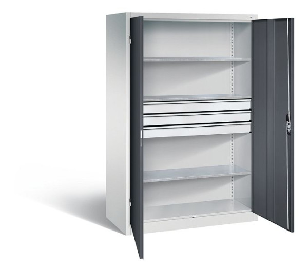 C+P Werkzeugschrank Acurado, H1950xB1200xT600mm, Farbe: Lichtgrau / Schwarzgrau, Muldengriff, 8932-5030 S10281