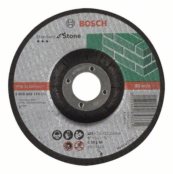 Bosch Trennscheibe gekröpft Standard for Stone C 30 S BF, 125 mm, 2,5 mm, VE: 25 Stück, 2608603174