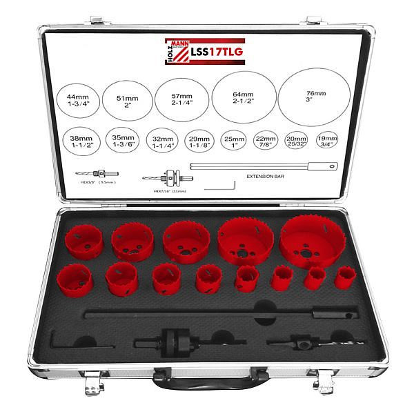 Holzmann Lochsägen Set 19-76 mm HSS, LSS17TLG, 9120058377730