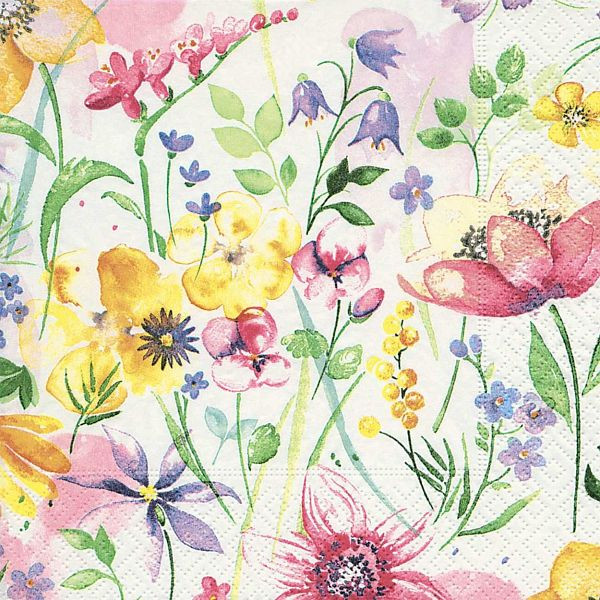 PAPER+DESIGN Cocktailservietten Blumen - 25 x 25 cm, VE: 20 Stück, 192030