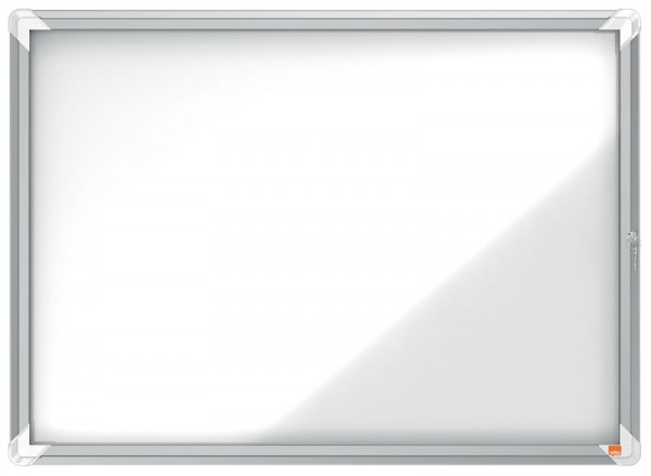 Nobo Premium Plus Schaukasten für den Außenbereich 8 × A4, weiße, magnetische Metall-Rückwand, Klapptür, 1902579