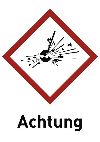 Moedel Explosiv (GHS 01) Achtung, Folie, 26x37 mm, VE: 12 Stück/Bogen, 56327