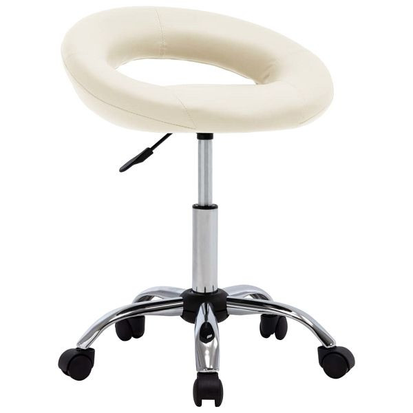 vidaXL Esszimmerstuhl Drehbar Creme Kunstleder, 3085833