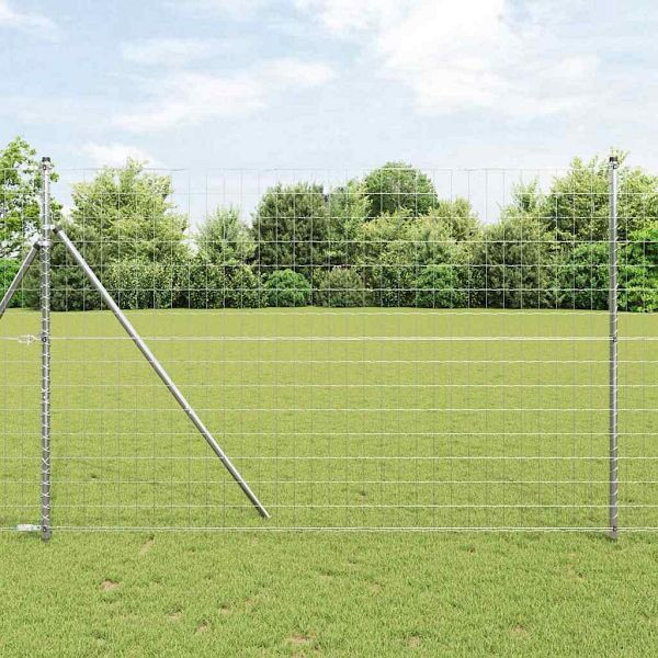 vidaXL Eurozaun Silber 1,5 x 10 m Feuerverzinktes Eisen, 42004648