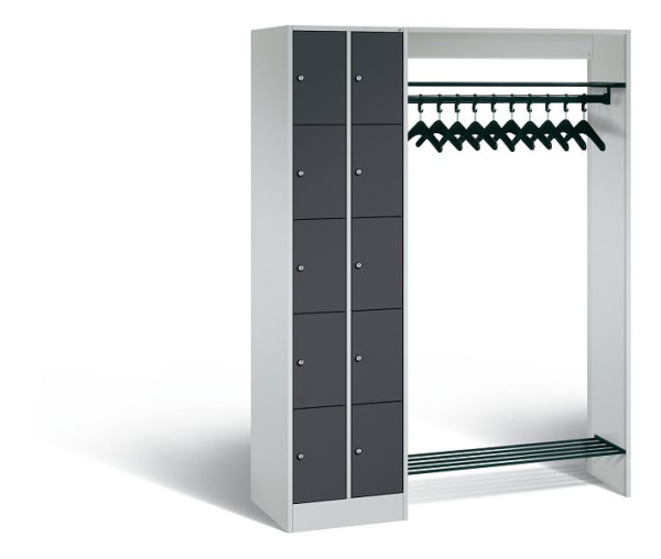 C+P Garderobe Serie 8070, H1950xB1410xT480 mm, Grau/Anthrazit, 80720-00 S10242
