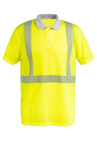 Planam Norit Warnschutz Poloshirt kurzarm gelb/zink XL, Unisex, 5891056