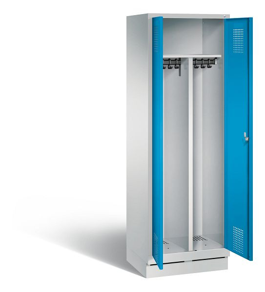 C+P Schwarz-Weiss-Spind Evolo, H1800xB610xT500mm, Farbe: Lichtgrau / Lichtblau, 48022-20 S10060