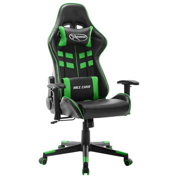 vidaXL Gaming-Stuhl Schwarz und Grün Kunstleder, Metall, 20505