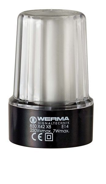 WERMA Dauerleuchte Bodenmontage 12-230VAC/DC CL Gehäusefarbe schwarz- klar, 850.400.08