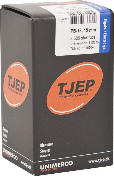 TJEP PB-18 19mm Klammer, verzinkt Box 3.500 Stück, Klammern, 840319