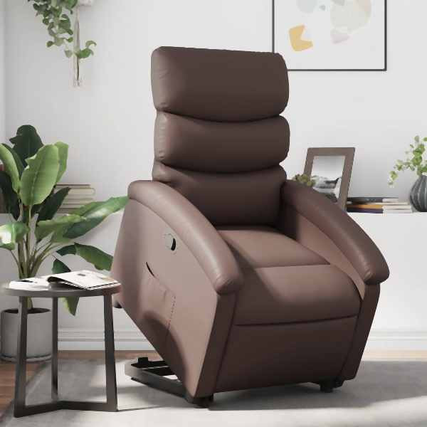 vidaXL Relaxsessel mit Aufstehhilfe Braun Kunstleder, 3204042