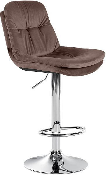 CLP Barhocker Laurel Samt chrom, braun, 323953, 4255716316884