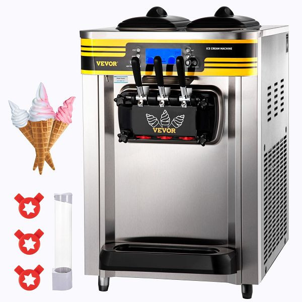 VEVOR Kommerzielle Softeismaschine Speiseeismaschine 2350W 22-30L/H 3 Geschmack, S2230LHR2220V933VV2