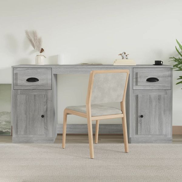 vidaXL Schreibtisch mit Stauraum Grau Sonoma Holzwerkstoff, 3185333