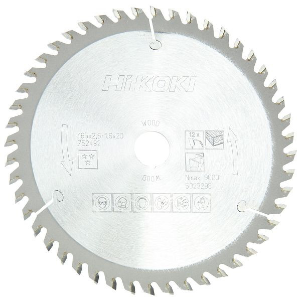 HiKOKI TCT Kreissägeblatt Holz 165X20 Z48 Wechselzahn, 752482