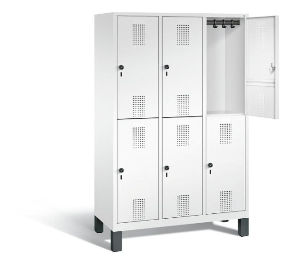 C+P Spind doppelstöckig Evolo, H1850xB1200xT500mm, Farbe: Verkehrsweiß, 48310-32 S10218