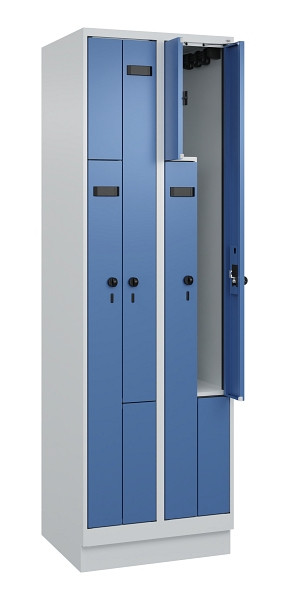 C+P Z-Spind Evolo PLUS, Sockel, 4 Fächer, 1950x600x500mm, 7035/5023, Drehriegel, 049023-204 S10002