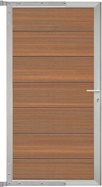 T&J TJÖRN-Tor-Komplettset, 90 x 173 cm, Füllung MAHAGONI, Rahmen Silber, 44023