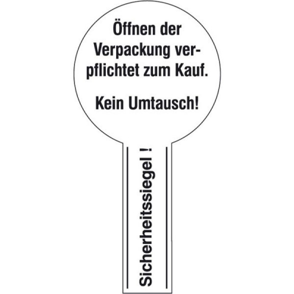 Stein HGS Sicherheitssiegel, 'Öffnen verpflichtet zum Kauf', VOID-Folie, VE: 500 Stück, VOID-Folie, 31.c4924