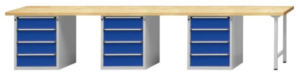 ANKE Werkbänke Kombiwerkbank, Modell 928 V, 4050 x 700 x 890 mm, RAL 7035/5010, BMP 40 mm, 411.833