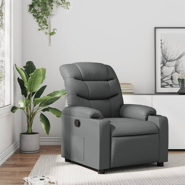 vidaXL Relaxsessel Grau Kunstleder, 374136, 8721012370937