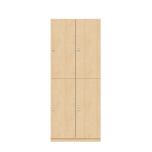Bisley Lodge Pren, 2 Abteilen mit je 2 Schließfächern übereinander mit jeweils einer Kleiderstange, H1970 x B800 x T500 mm, 014 ahorn, PNL08192L014
