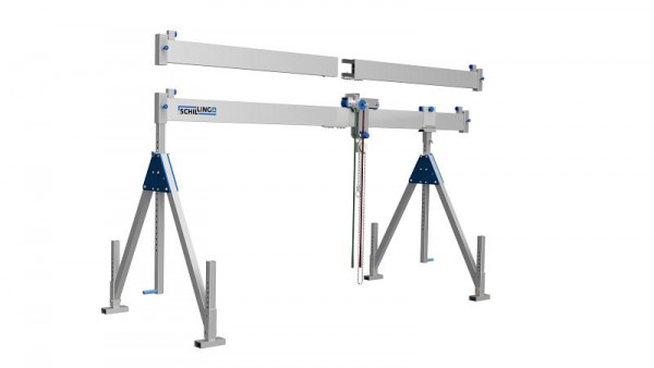 SCHILLING Alu-Portalkran, stationär, klappbar, teilbarer 4 m Träger, mittel, Traglast 1.500 kg, 1321540-4