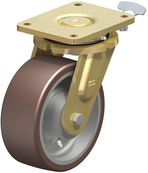 Blickle LS-GB 202K-RI4 Stahlgeschweißte Schwerlast-Lenkrolle, schwere Drehkranz-Ausführung, Blickle Besthane®, Braun, 744127
