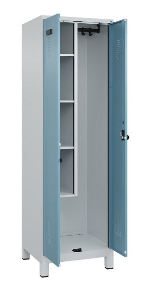 C+P Putzmittel-Spind Evolo PLUS, mit Füßen, 2 Abteile, 1950x600x500mm, 7035/001, Drehriegel, 049110-00 S10009