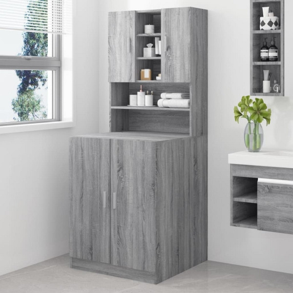 vidaXL Waschmaschinenschrank Grau Sonoma Holzwerkstoff, 3120183