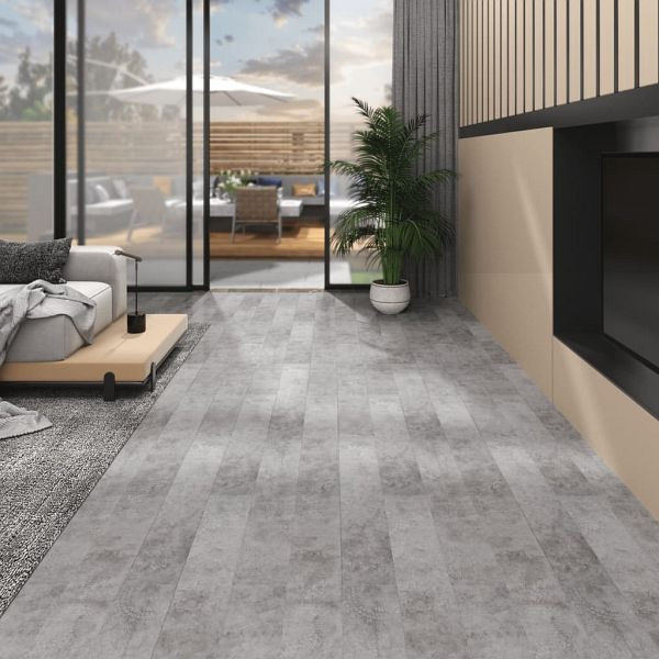 vidaXL PVC-Fliesen 5,02 m² 2 mm Selbstklebend Zementgrau, 146598