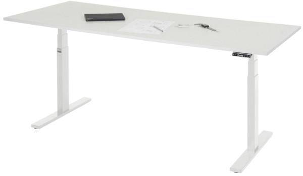 RAU Schreibtisch adlatus 100, B2000xT800xH650-1300mm, lichtgrau, M-Platte-22 mm, 08-ST-200-080-7035-M