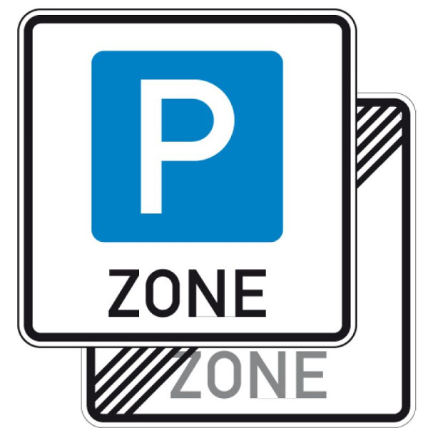 Stein HGS Parkraumbewirtschaftungszone doppelseitig Nr. 314.1-40, 840x840mm /RA2/Flachform 2mm, 314.1-40-221