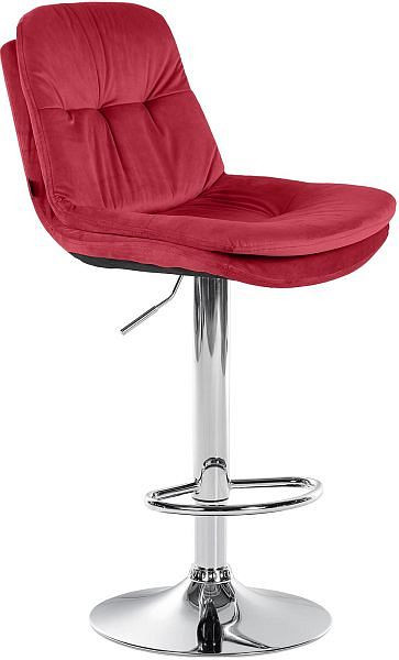 CLP Barhocker Laurel Samt chrom, rot, 323955, 4255716316921