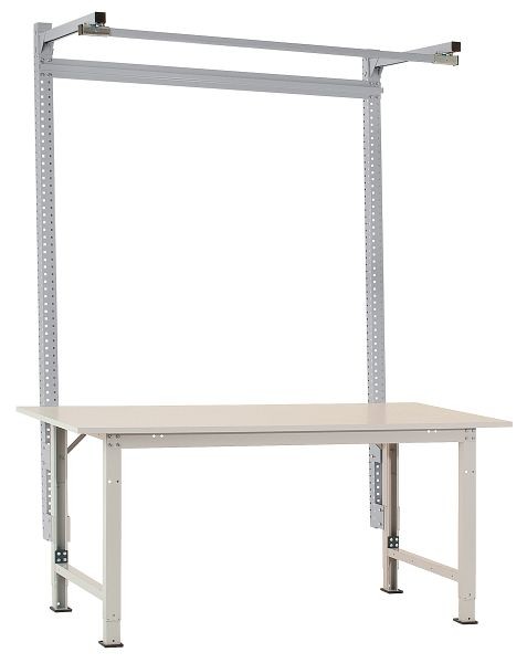 Manuflex Aufbauportal mit Ausleger in Alusilber ähnlich RAL 9006, für PACKPOOL Spezial mit Breite von 2000 mm, AS1623.9006