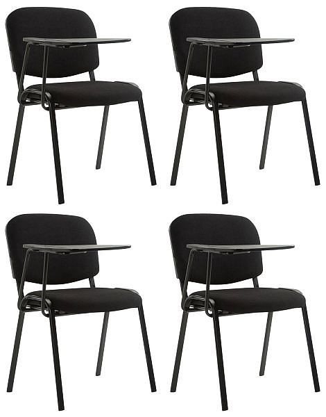 CLP 4er Set Stühle Ken mit Klapptisch Stoff, schwarz, 318681