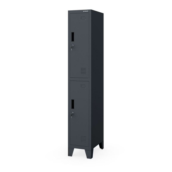 Jan Nowak Mitarbeiter-Garderobenschrank BARTEK 1 Plus 292 x 1720 x 450 mm, Anthrazit, 2114