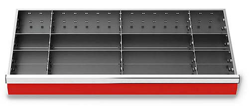 Bedrunka+Hirth Schubladeneinsätze T500 R 36-16, für Blendenhöhe 200 mm, 11-teilig, 198-142-200