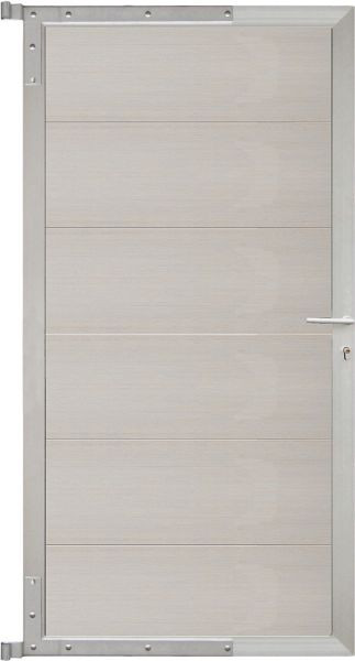 T&J ELZE-Tor-Komplettset, 90 x 173 cm, Füllung beige, Rahmen silber, 44047